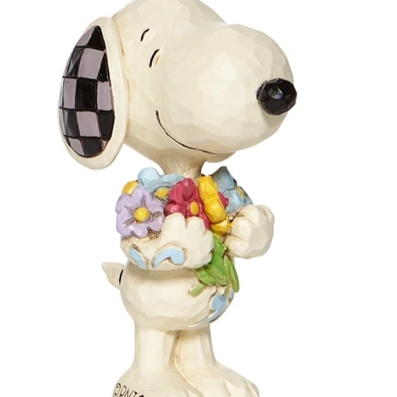 Jim Shore Peanuts Collection Snoopy With Flowers Mini Figure, New In Box!!! - Picture 2 of 7
